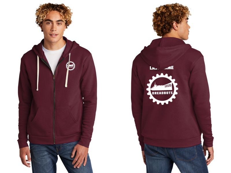 Unisex Santa Cruz Zip Hoodie-Maroon