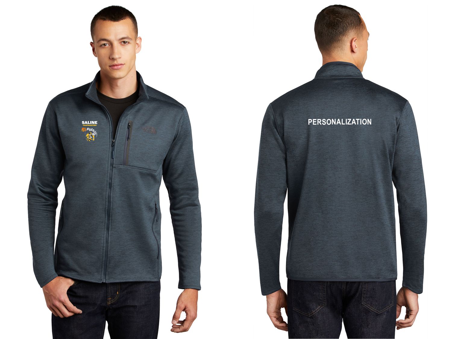 NEW: Unisex North Face Skyline Full-Zip Fleece Jacket - Navy Heather