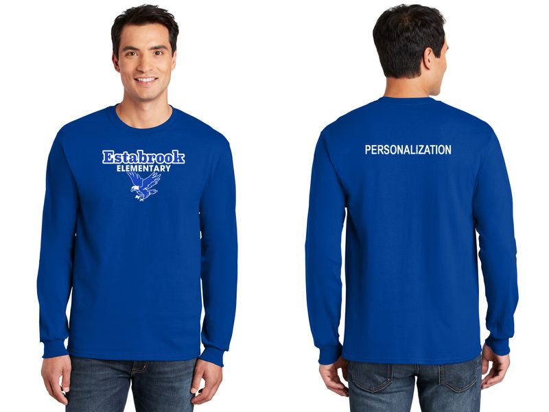 Adult Unisex Cotton Long Sleeve Tee: Royal, Sport Grey, White