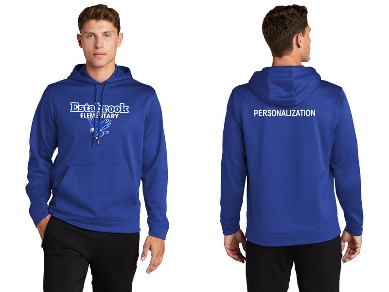 Adult Performance Hooded Sweatshirt- Royal, Grey, White