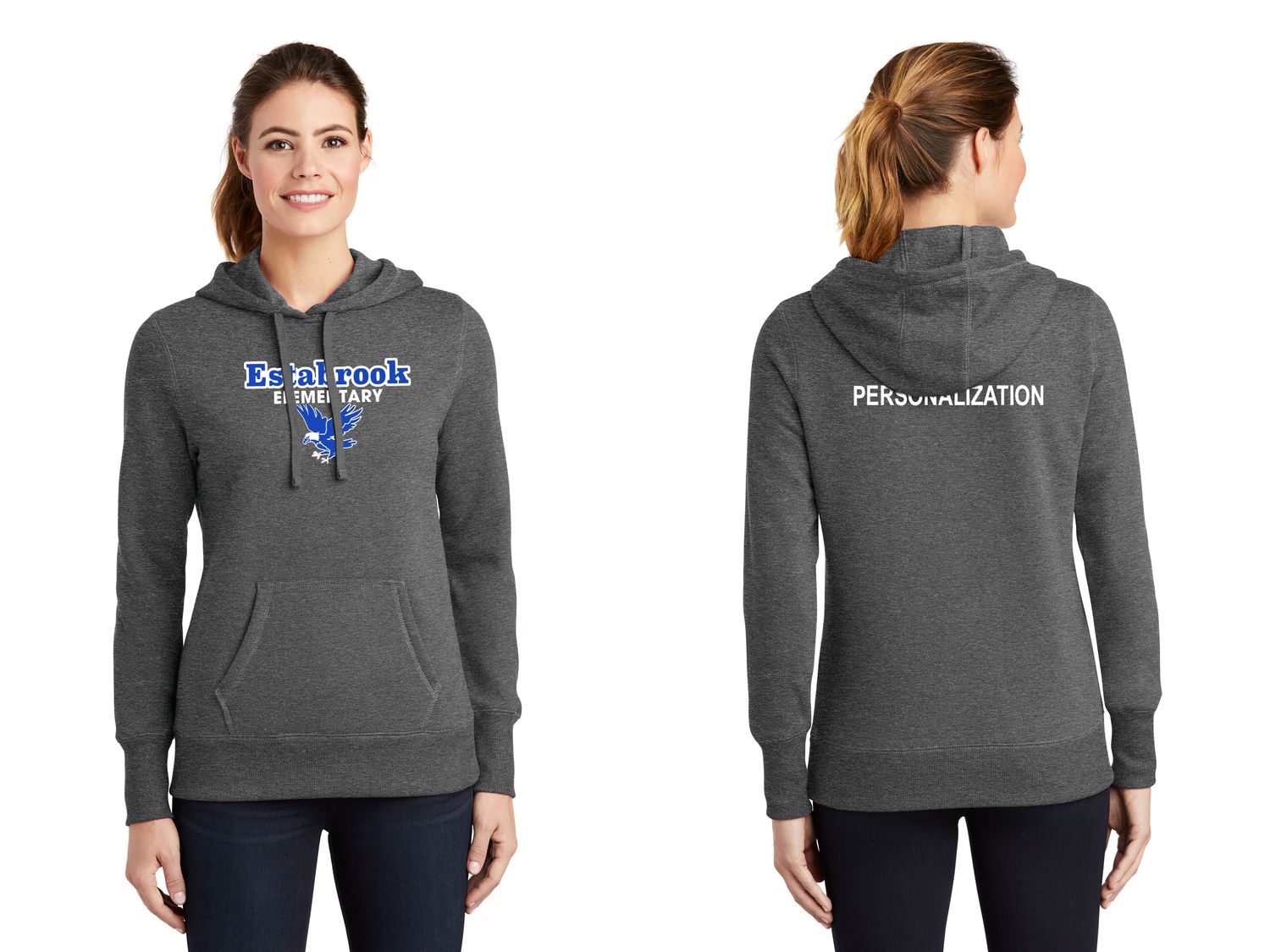 Ladie's Pullover Hooded Sweatshirt- Vintage Heather Grey