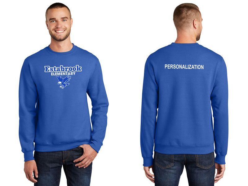 Fleece Crewneck Sweatshirt- Royal, Athletic Heather, White