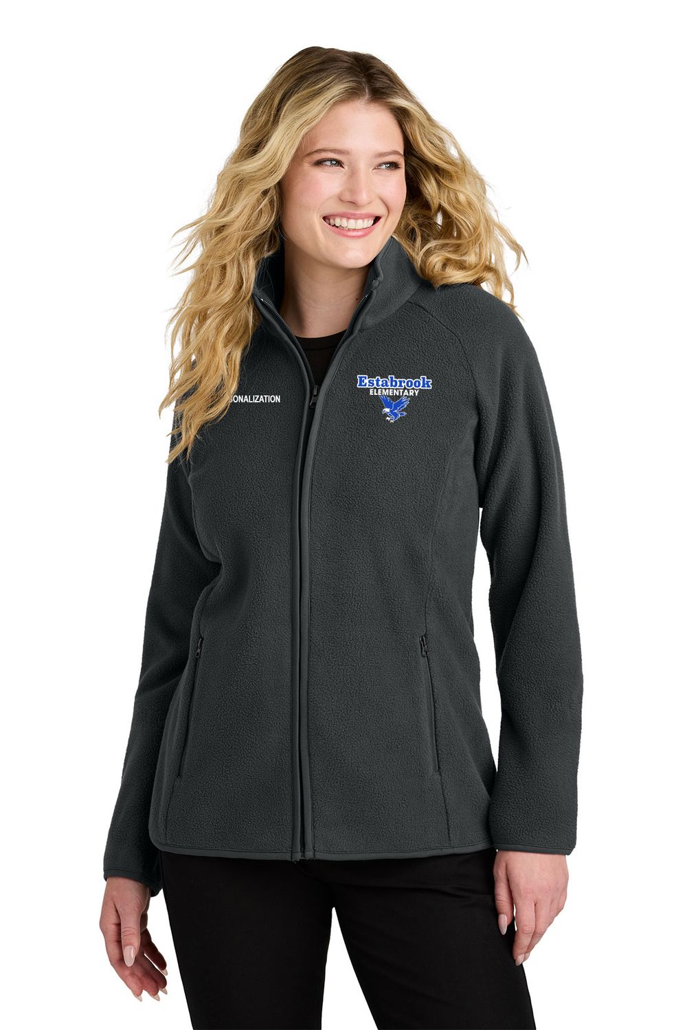 Port Authority Women’s Raglan Fleece- Royal, Grey Steel