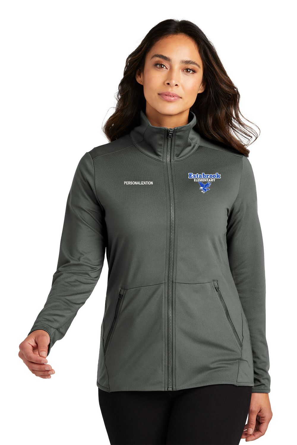Women's Accord Stretch Fleece Full Zip- Royal, Pewter