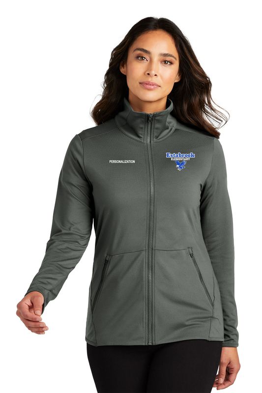 Women's Accord Stretch Fleece Full Zip- Royal, Pewter