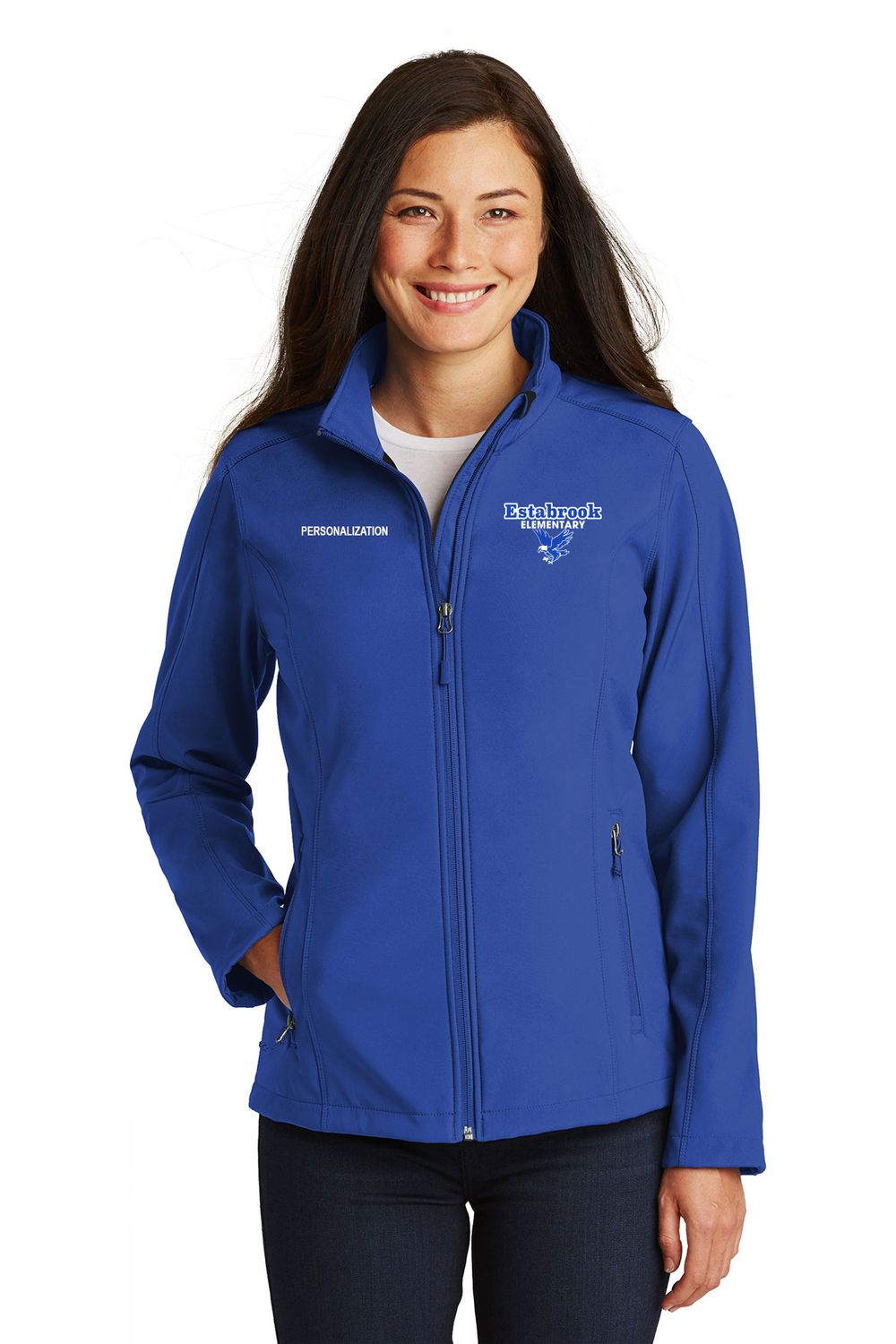 Women's Active Soft Shell Jacket- Royal, Pearl Grey Heather