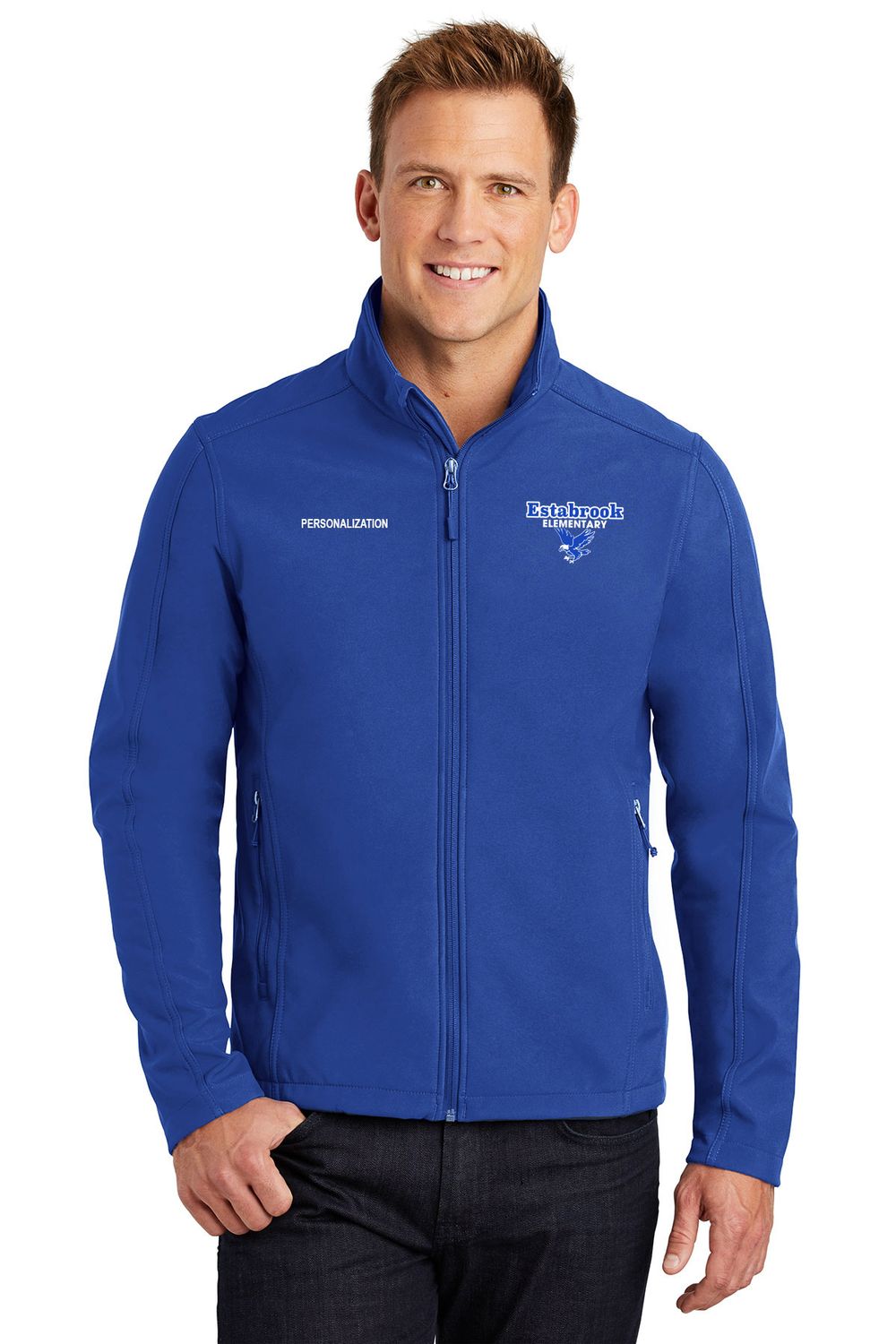 Adult Core Soft Shell Jacket- Royal, Pearl Grey Heather