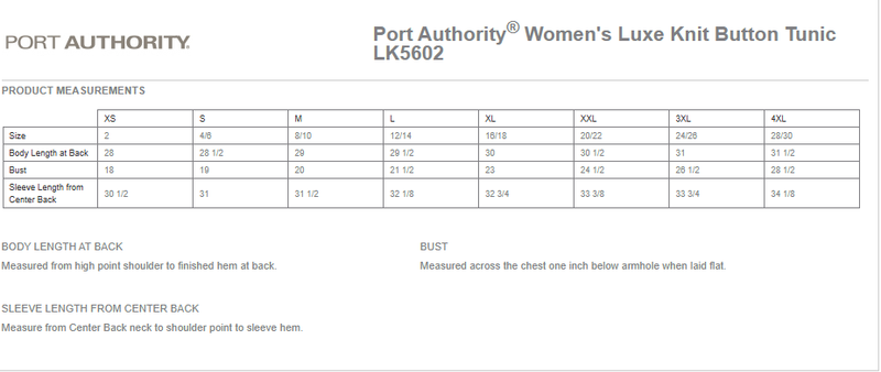 Port Authority Women’s Luxe Knit Button Tunic- Black