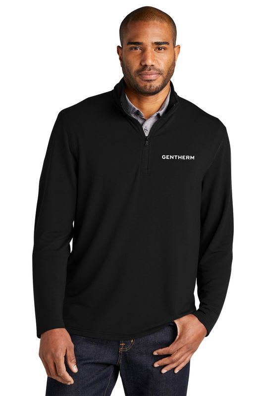 Microterry 1/4 Zip Pullover-Charcoal, Black