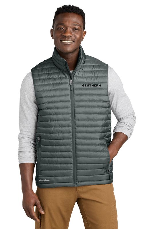 Eddie Bauer Packable Quilted Vest- Black, Grey