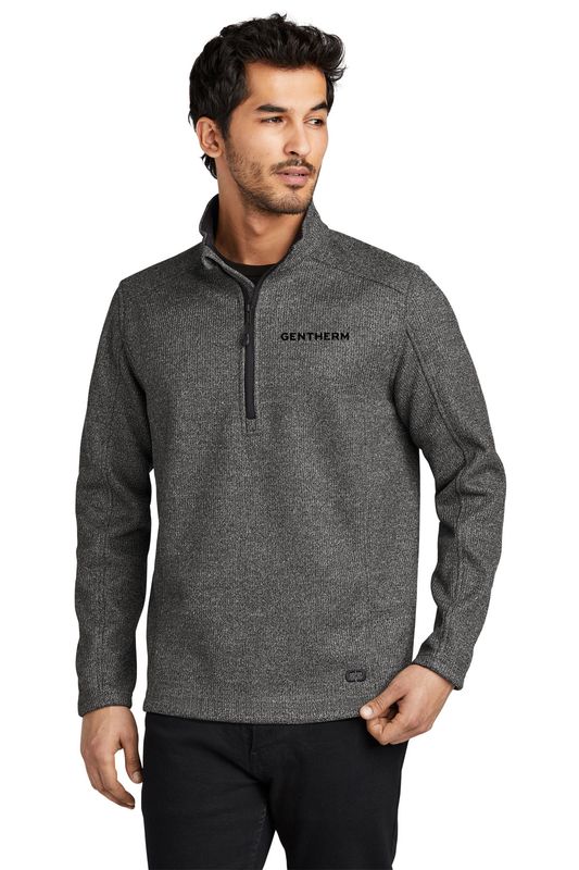 OGIO Grit Fleece 1/2 Zip- Diesel Grey Heather, Black