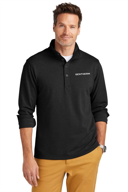 NEW Brooks Brothers Mid-Layer Stretch 1/2-Button-up -Black/Grey