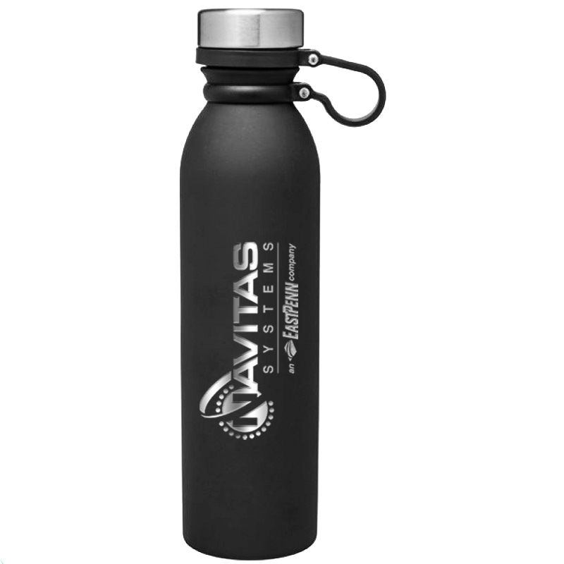 21 oz. & 24 oz. Stainless Steel Thermal Bottle-Black - Engraved