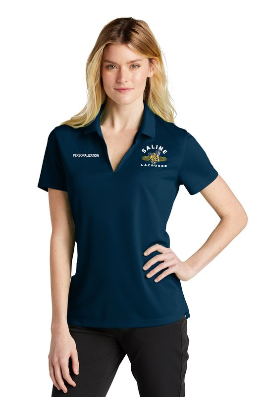Nike Ladies Dri-FIT Micro Pique 2.0 Polo - Navy/Grey/White