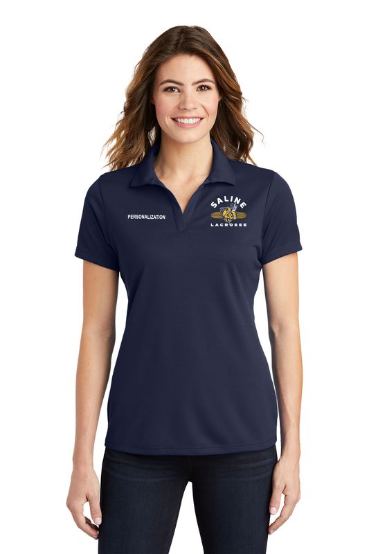 Women's Racer Mesh Performance Polo - Navy/Heather Grey/White