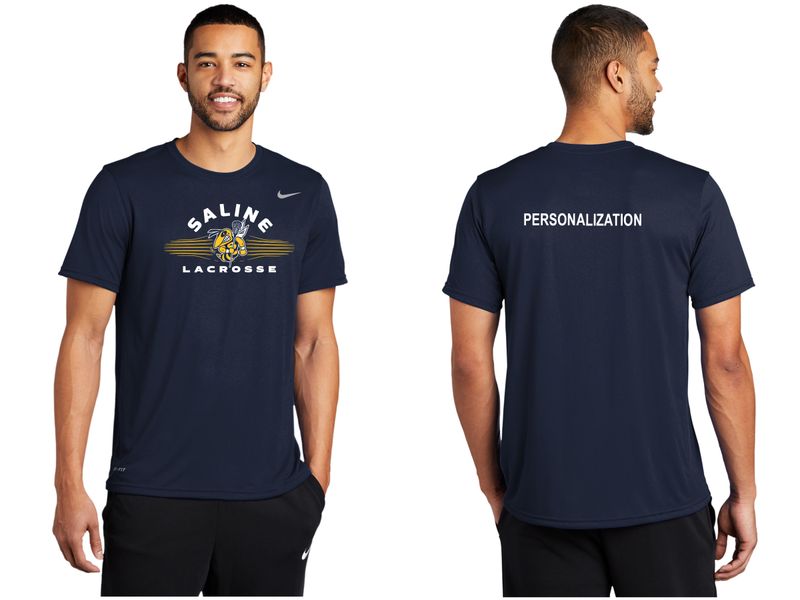 Nike Performance Short Sleeve Tee - Navy/ Grey/White