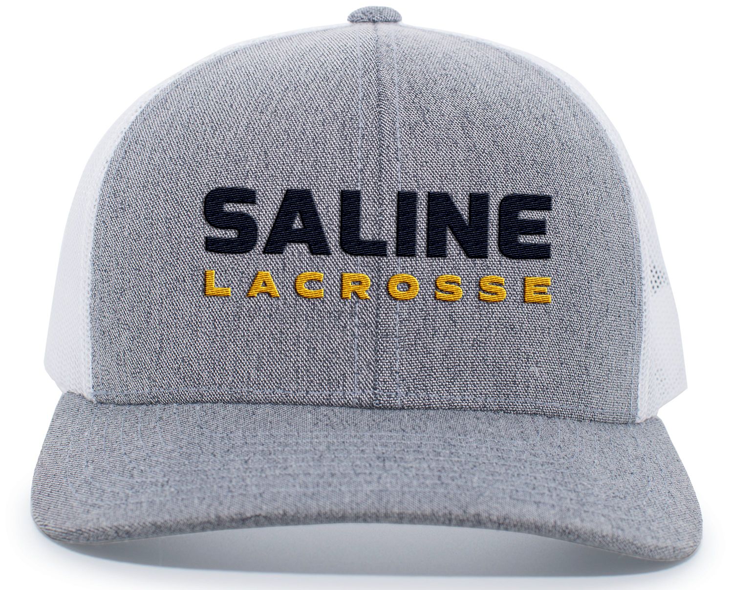 Heather Trucker Snapback Cap (OSFA)- Grey Heather and White