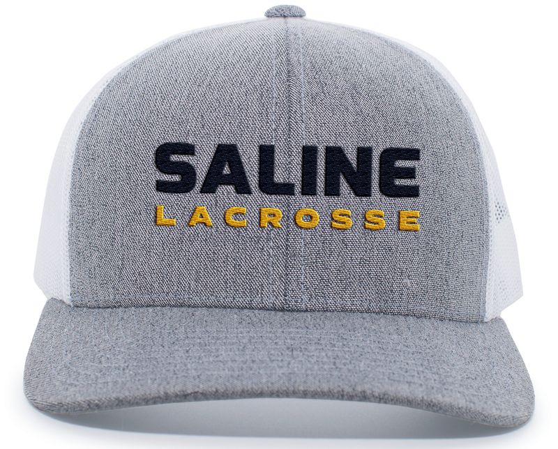 Heather Trucker Snapback Cap (OSFA)- Grey Heather and White