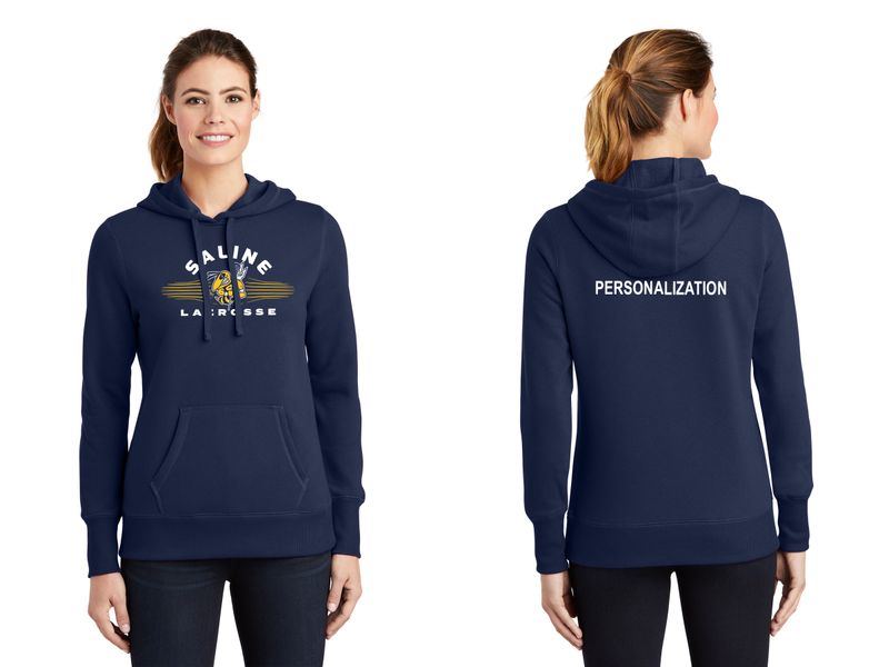 Ladies Pullover Hooded Sweatshirt -Navy