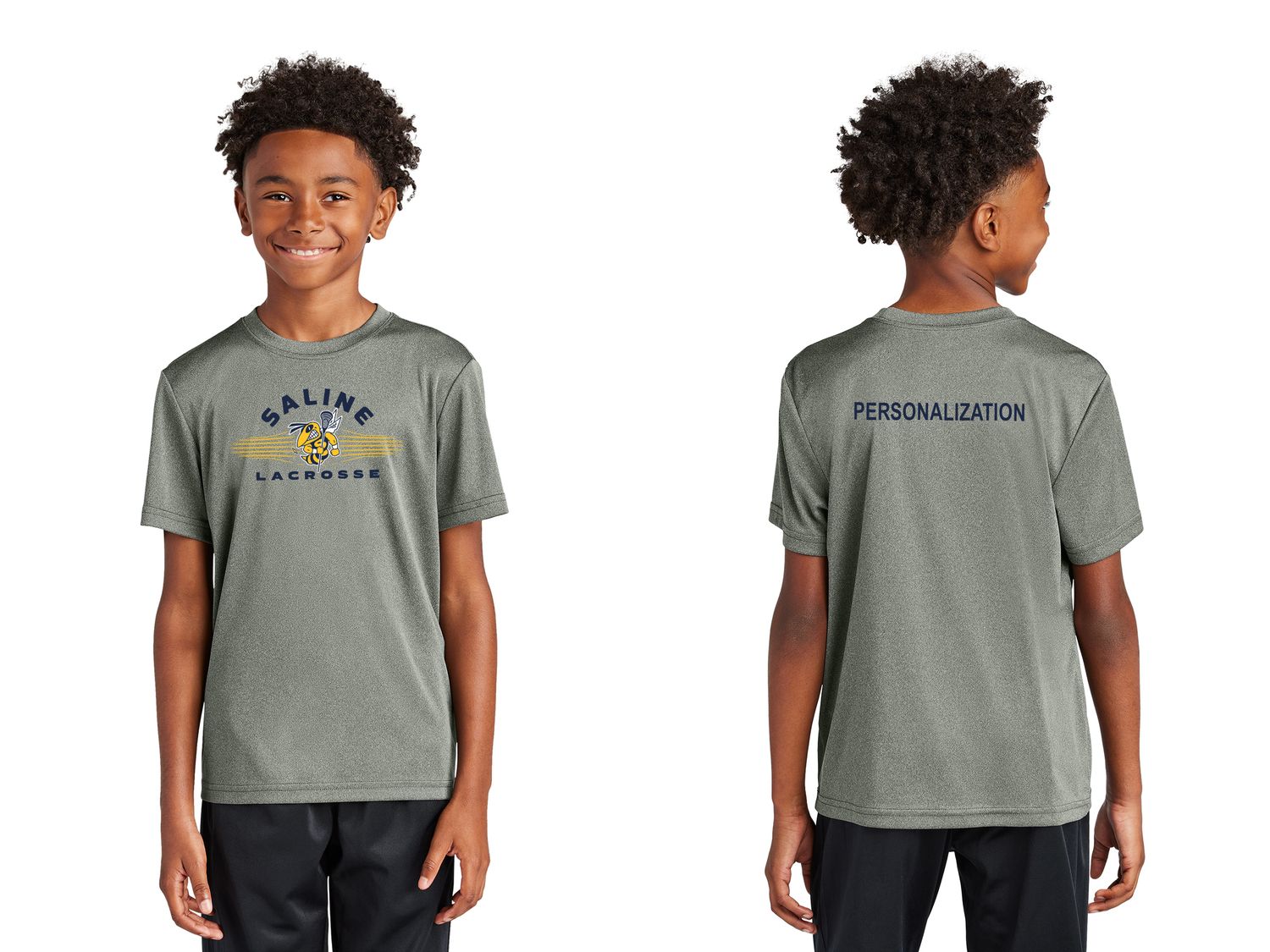 Youth Short-Sleeve Performance Tee - Grey or Navy