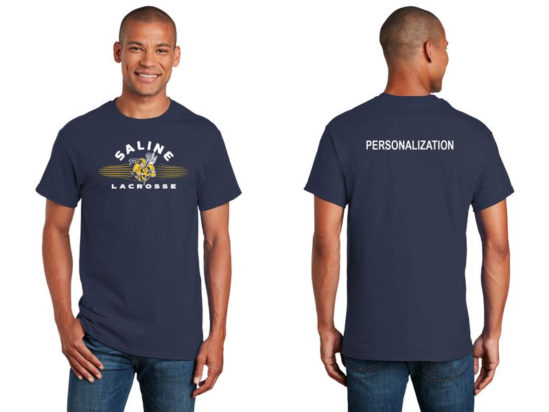 Unisex Basic Cotton Tee - Navy/Heather Grey/Heather Navy