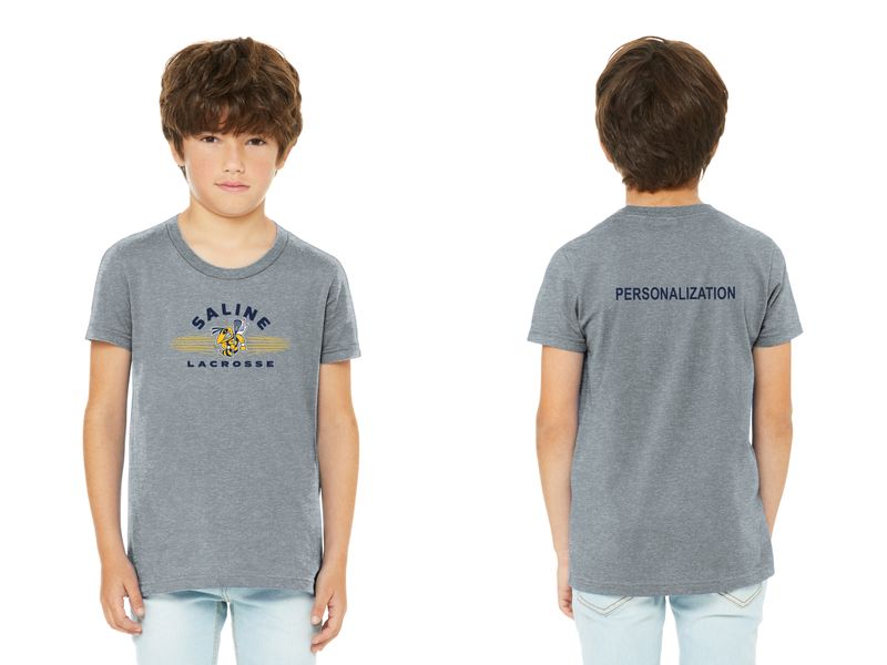 Youth CVC Heathered Short Sleeve Tee - Grey or Navy