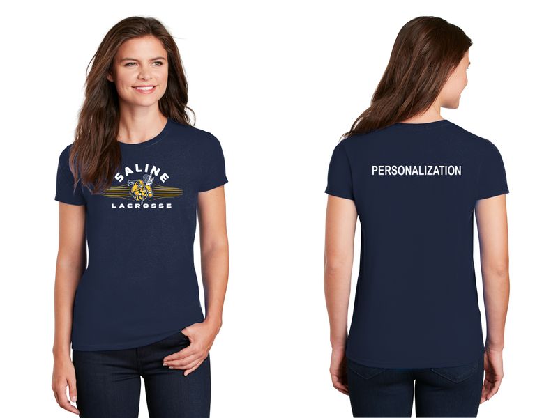 Ladies Basic Cotton Tee-Navy or Heather Grey