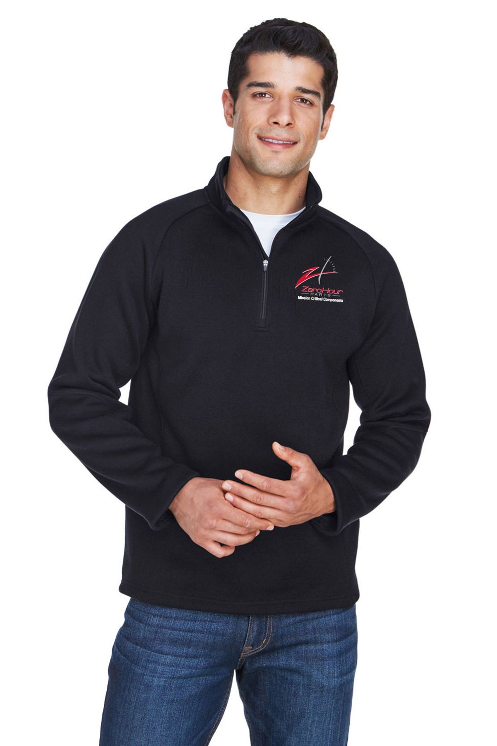 Sweater Fleece Quarter-Zip- Grey, Black