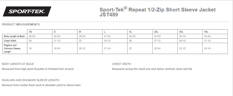Sport-Tek Repeat 1/2-Zip Short Sleeve Jacket- Black