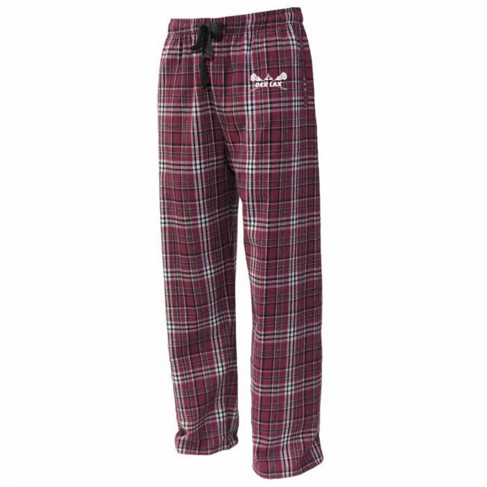 Unisex Flannel Pants-Maroon/White