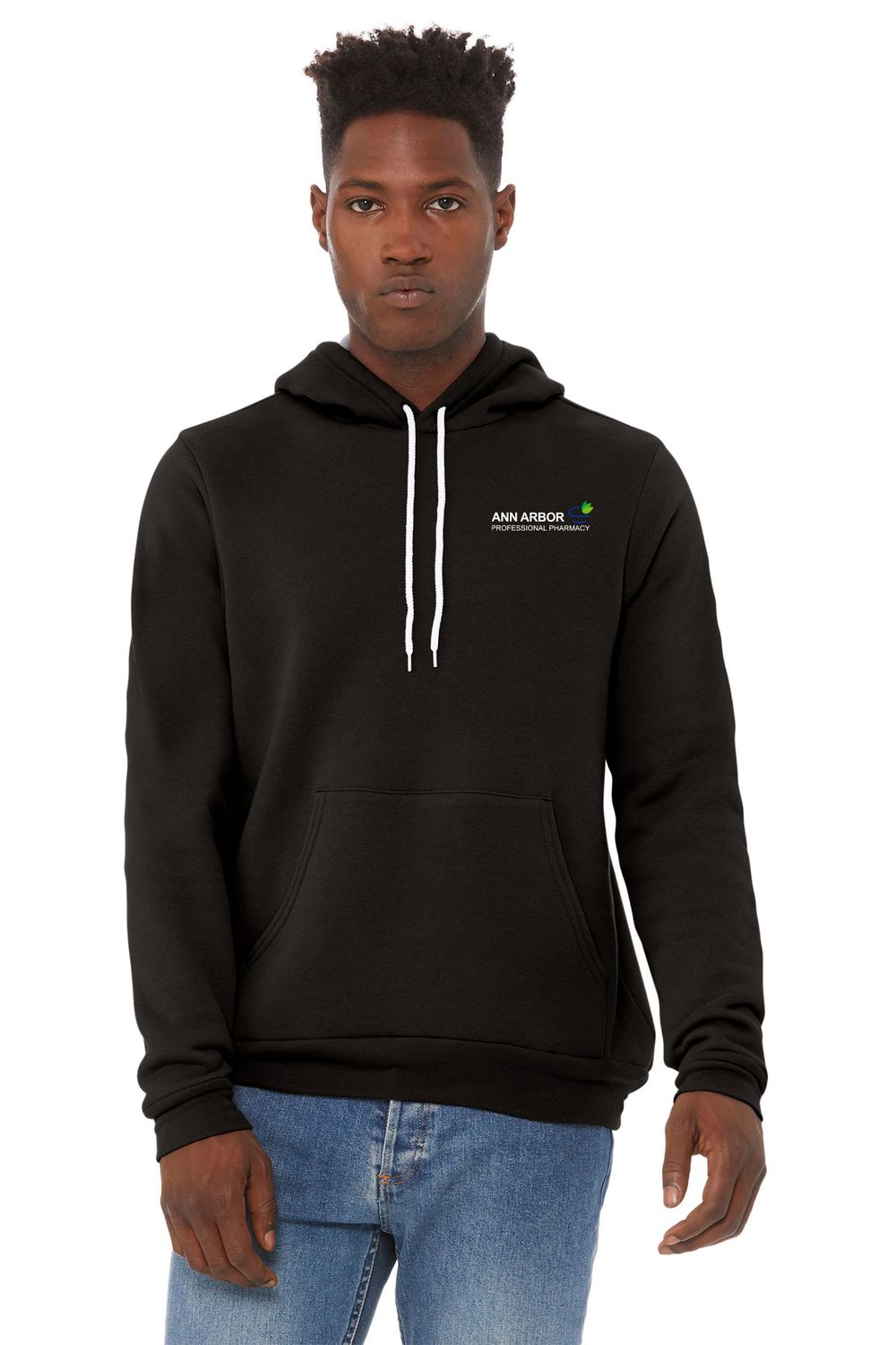 Unisex Sponge Fleece Pullover Hooded Sweatshirt-Black or Ash