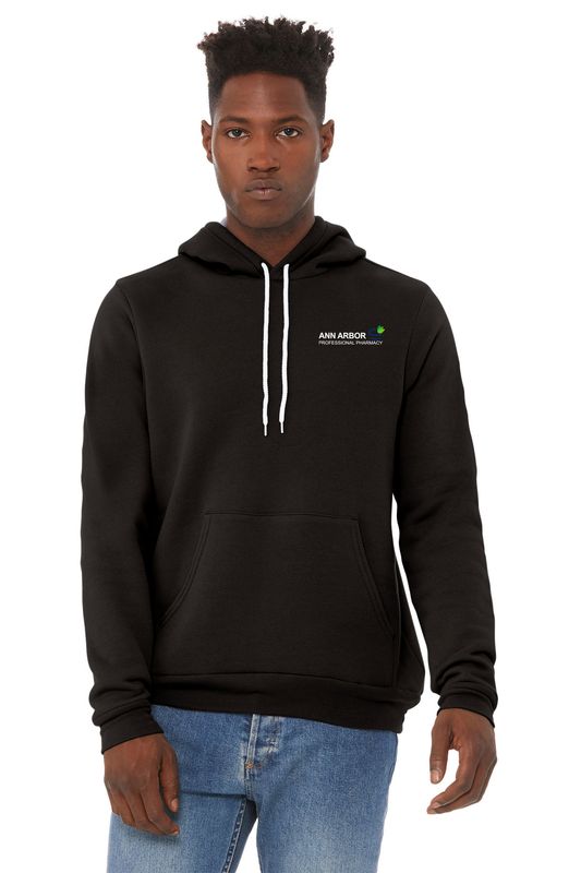 Unisex Sponge Fleece Pullover Hooded Sweatshirt-Black or Ash