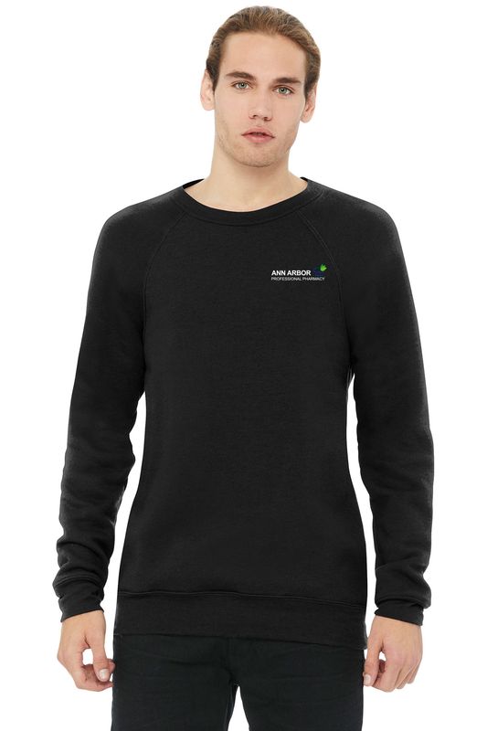 Unisex Sponge Fleece Raglan Crewneck Sweatshirt-Black