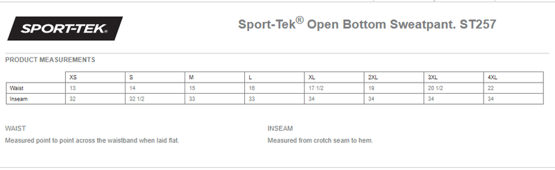 Sport-Tek Open Bottom Sweatpant- Vintage Heather Grey, Navy
