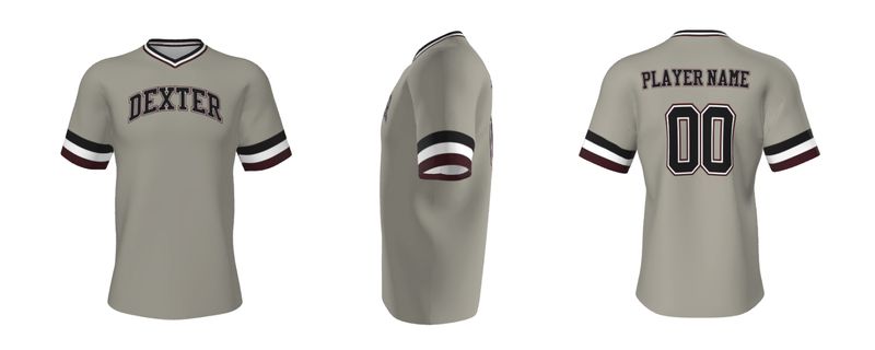 OPTIONAL TEAM GEAR- Pullover Grey Game Jersey with stripes on sleeves- alternate jersey