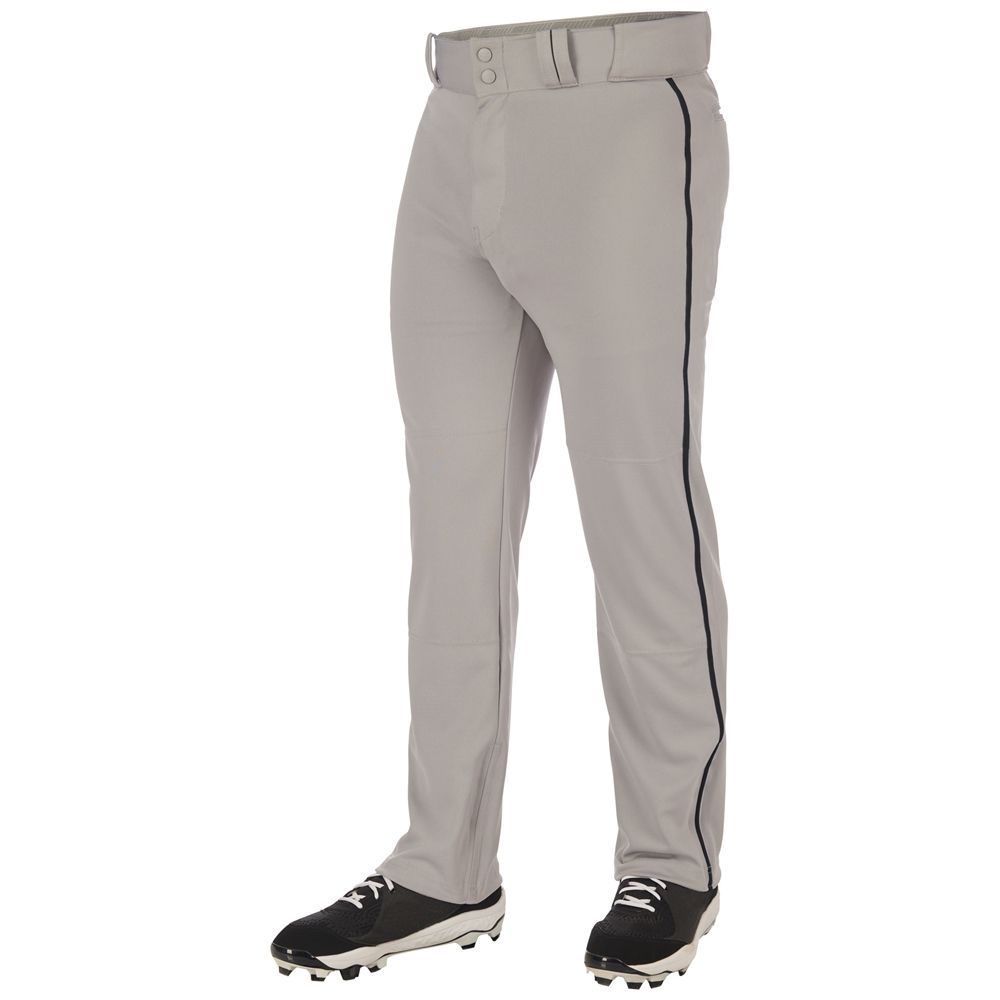 OPTIONAL TEAM - Open Bottom Pants With Braid- Grey with Black piping