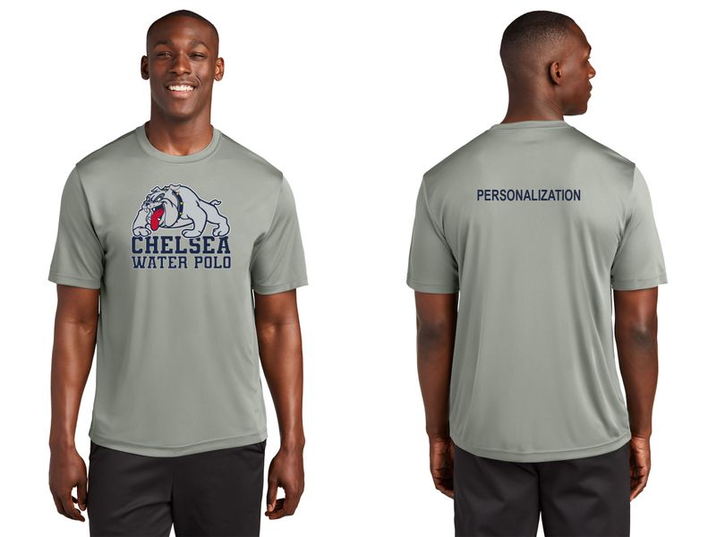 Adult Short Sleeve Performance Tee- Concrete, Navy