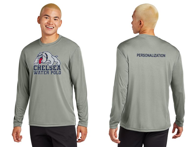 Adult Long Sleeve Performance- Concrete, Navy