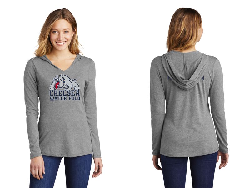 Women’s Perfect Tri Long Sleeve Hoodie- Grey Frost, Navy Frost