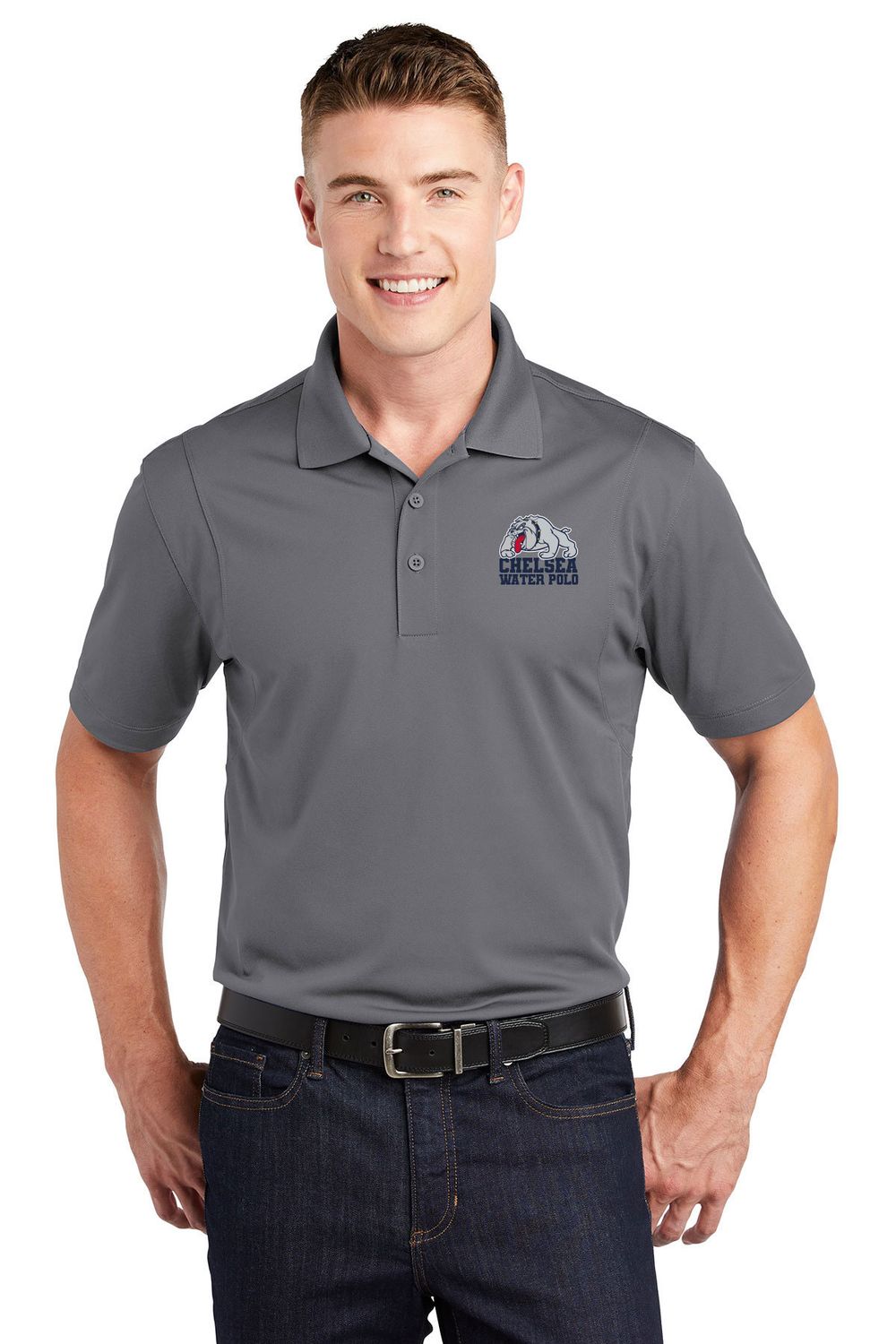 Men's Short Sleeve Polo- Grey, Navy