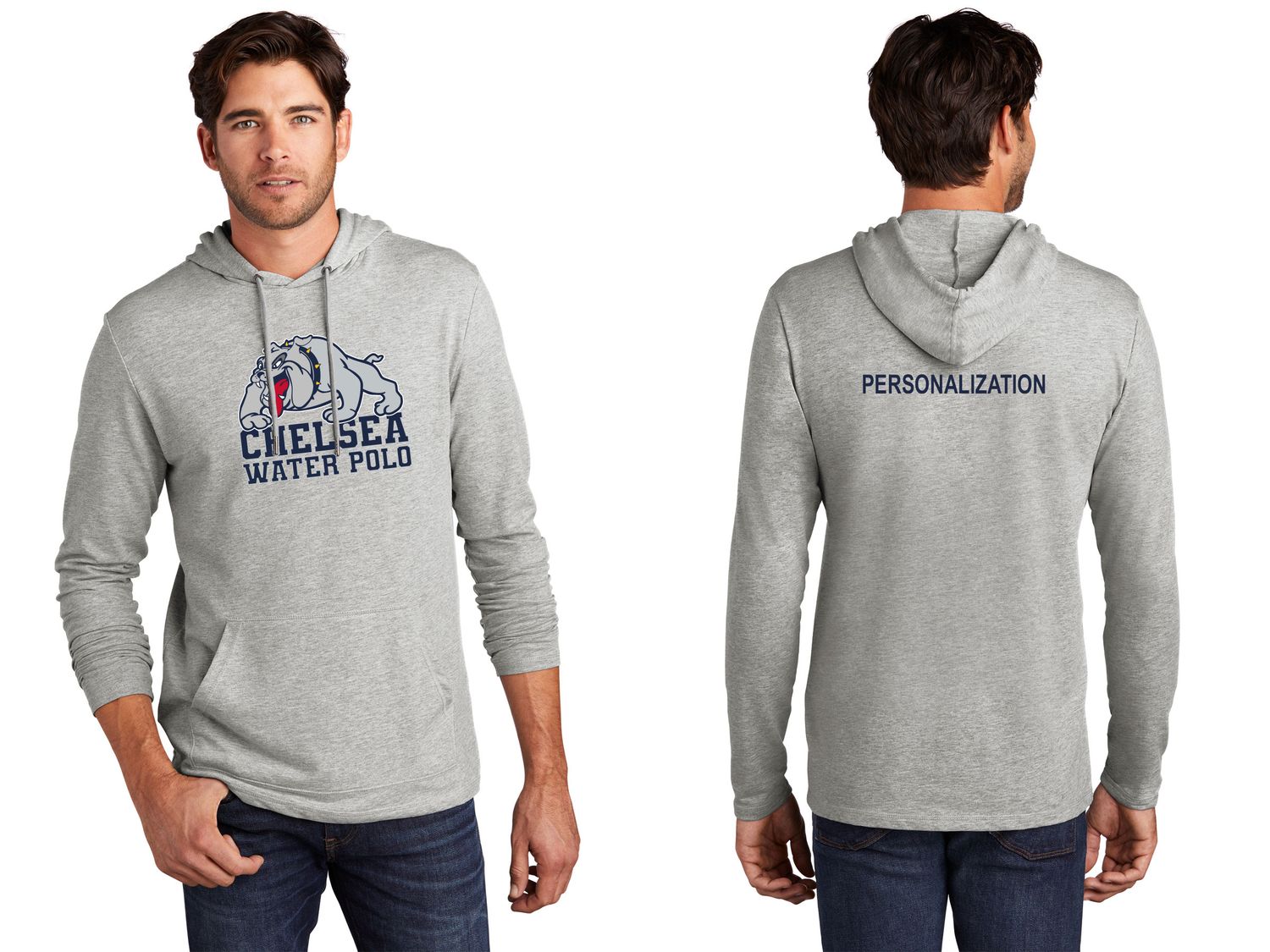 District Featherweight French Terry Hoodie- Light Heather Grey