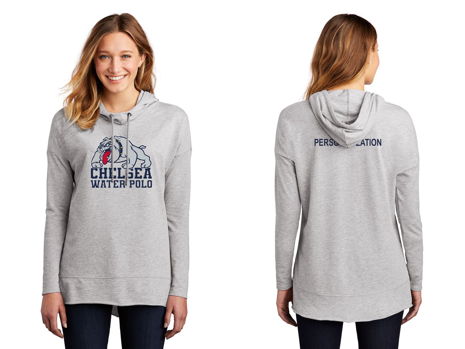 District Women’s Featherweight French Terry Hoodie- Light Heather Grey