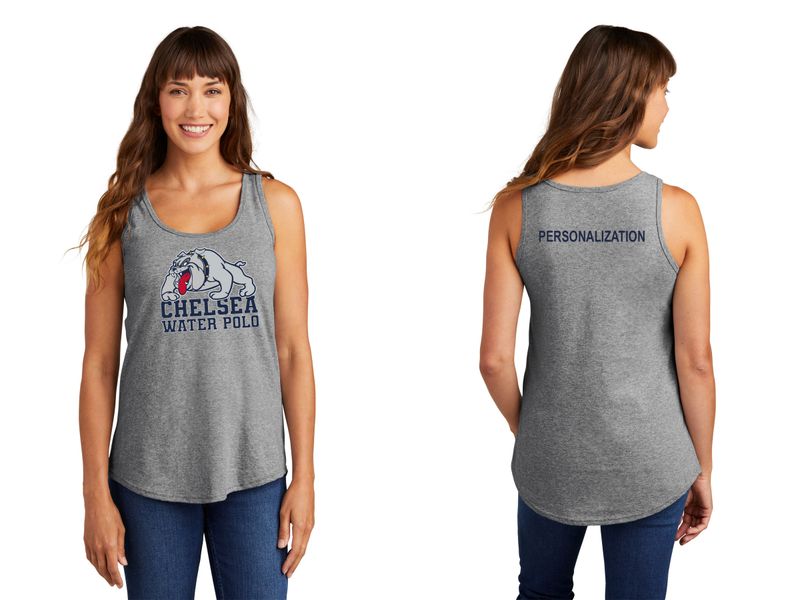 Ladies Core Cotton Tank Top-Athletic Heather, Navy