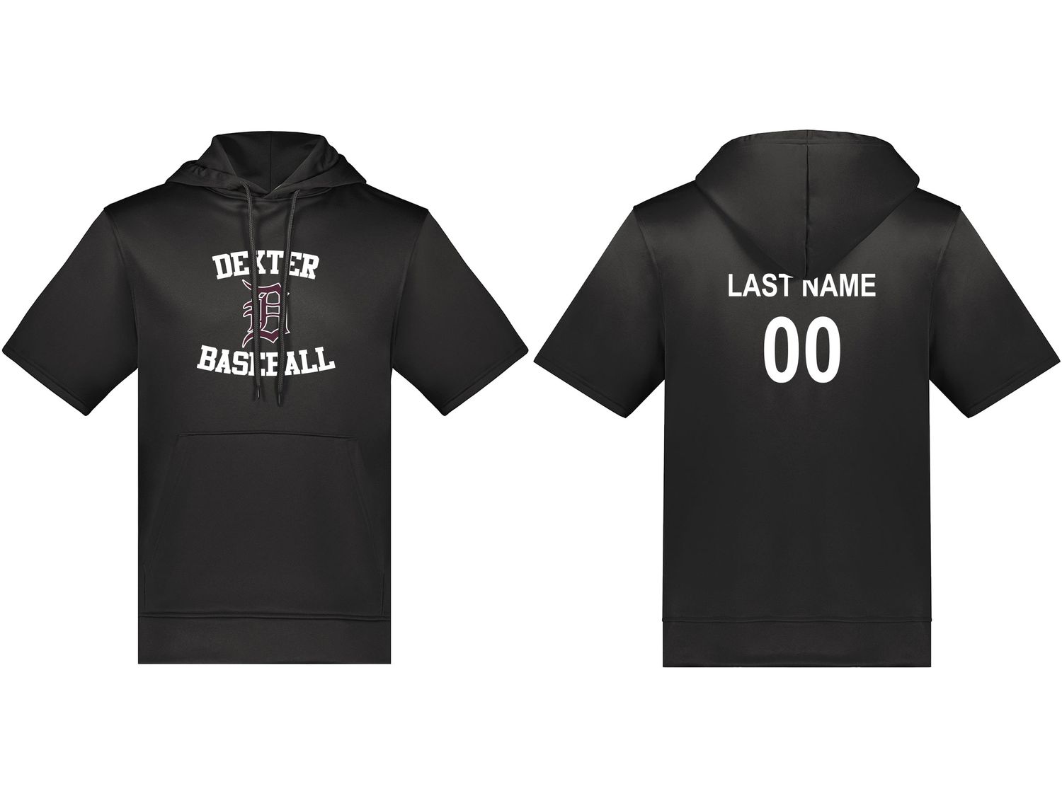 Wicking Fleece Short Sleeve Hoodie- Black Wicking Fleece Short Sleeve Hoodie- Black