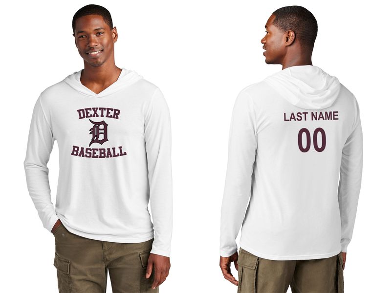 Adult Lightweight Long Sleeve Hoodie - Black, White