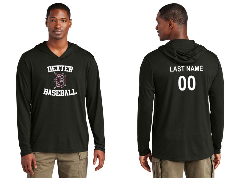 Adult Lightweight Long Sleeve Hoodie - Black, White