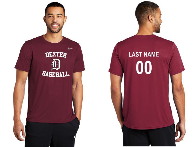 Unisex Nike Performance Short Sleeve Tee- Black, Maroon
