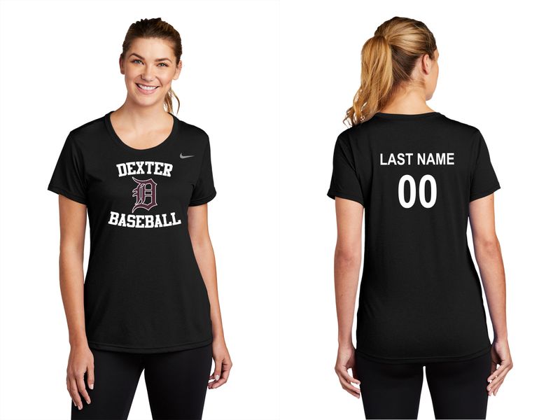 Ladies Nike Legend Tee- Black, Maroon