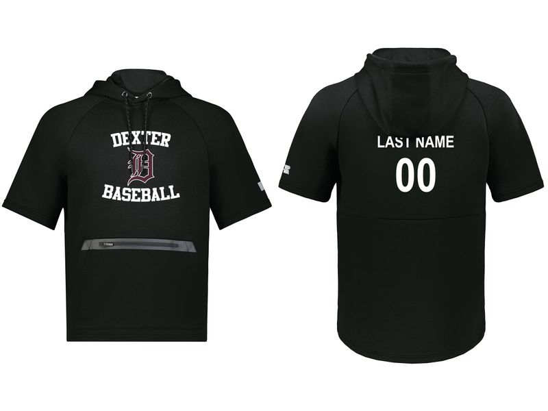 Russell Legend Short Sleeve Tech Fleece Hoodie- Black