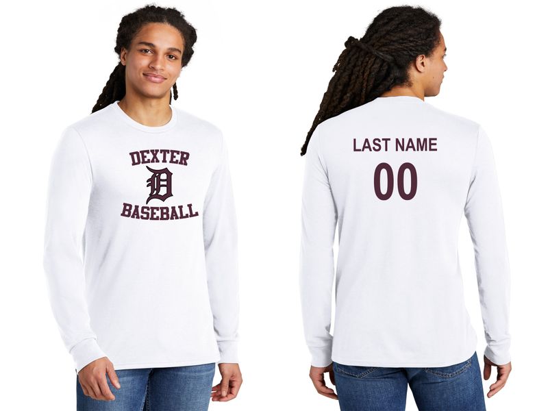 Unisex District Perfect Tri Long Sleeve Tee - Black, White